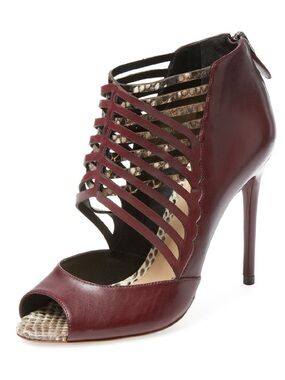 Alexandre Birman Python and leather cut-out sandal